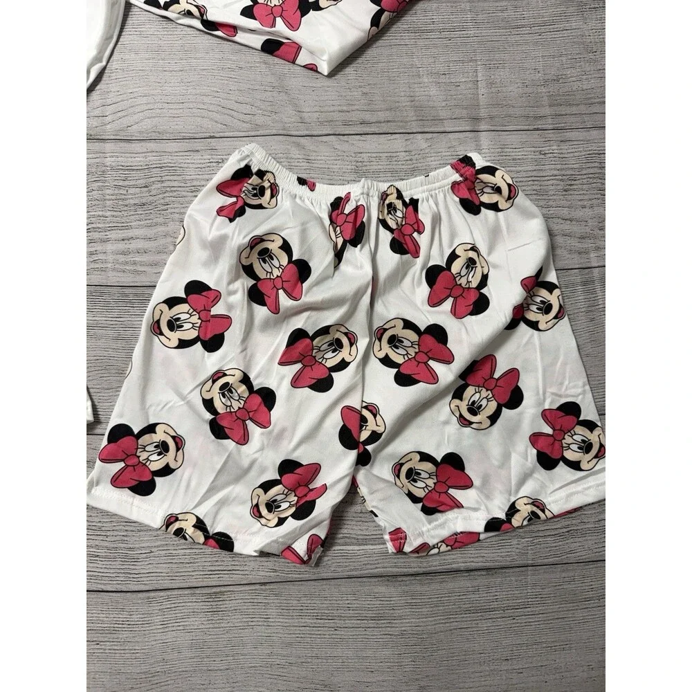 Minnie Mouse Ladies Pajama Set 3Pc White  New Size Xl 140 - Picture 4 of 8